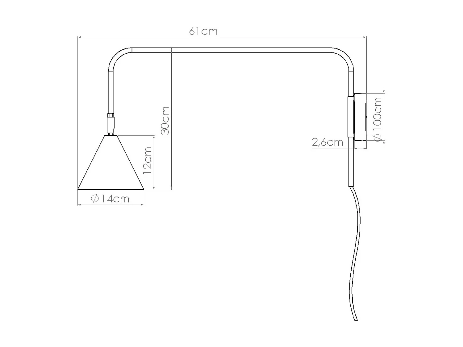 Applique Nox Moderne En Acier - 1 Sources Lumineuses - L.14 X H.30 Cm - Blanc