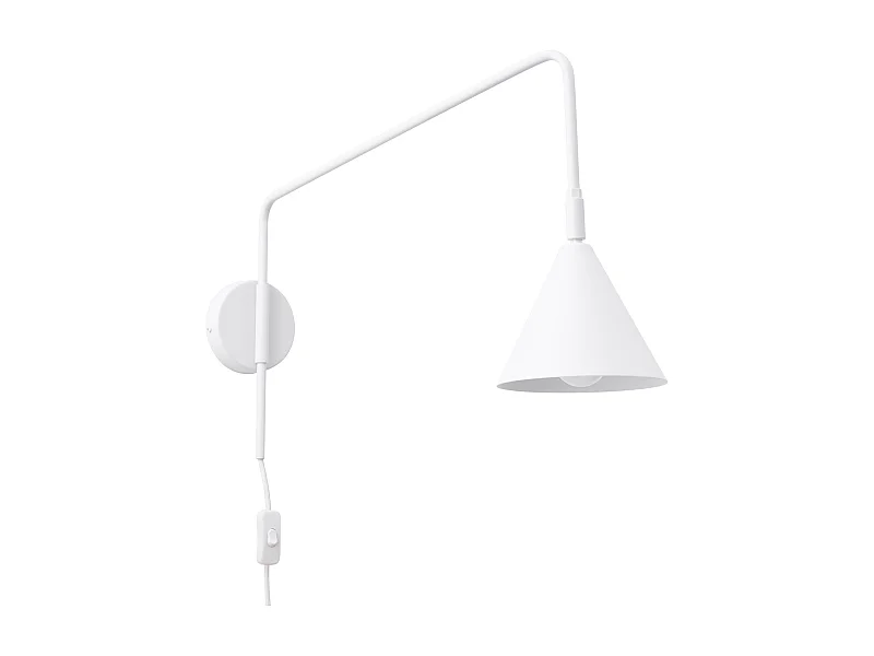 Applique Nox Moderne En Acier - 1 Sources Lumineuses - L.14 X H.30 Cm - Blanc