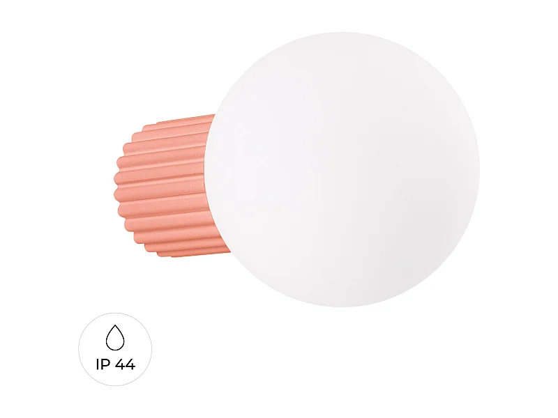 Wandlamp Halo Modern Van  - 1 Lichtbronnen - L.12 X H.12 Cm - Perzik