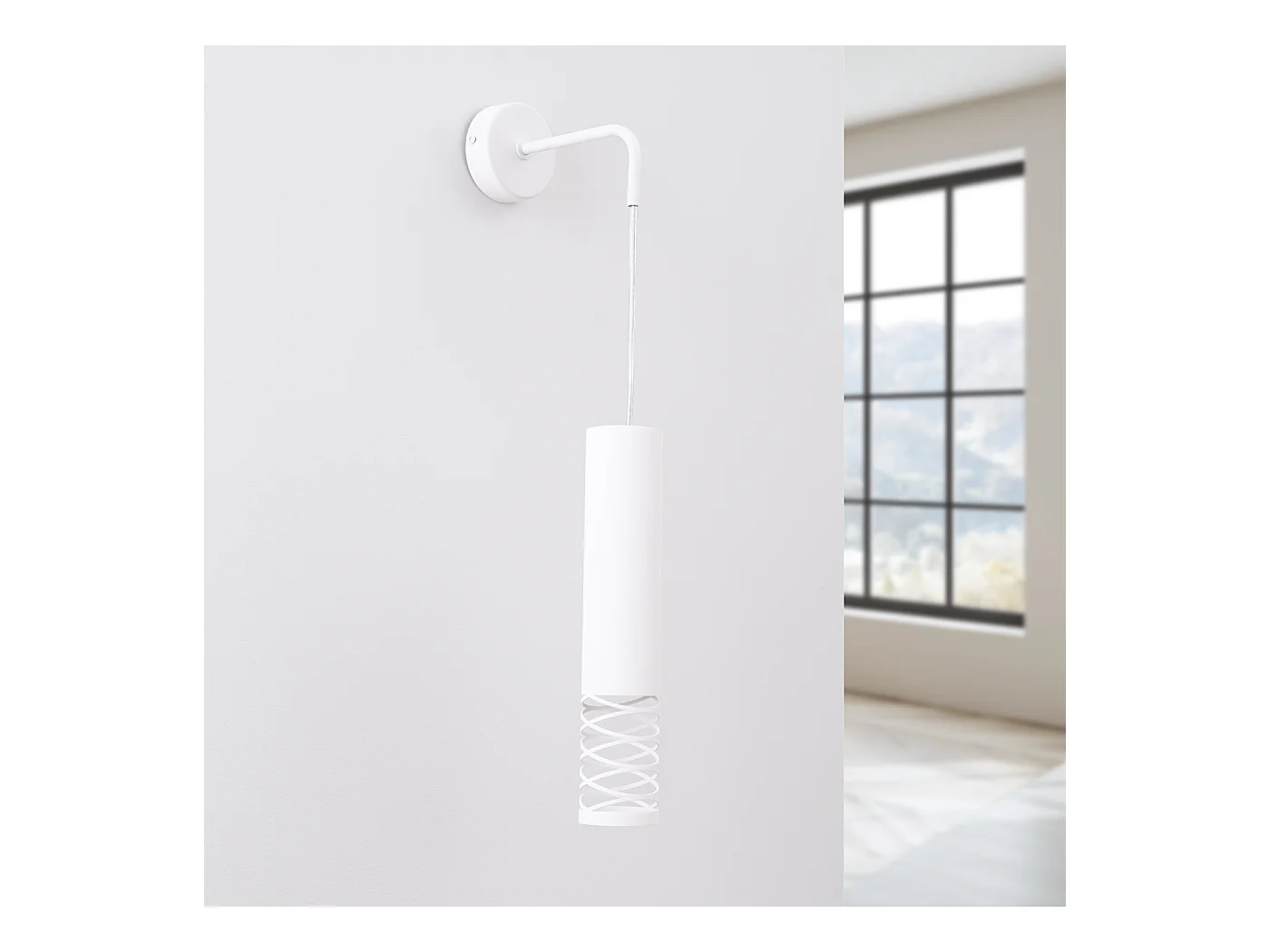 Wandleuchte Lami Modern Aus  Stahl - 1 Lichtquellen - L.8 X H. Cm - Weiß