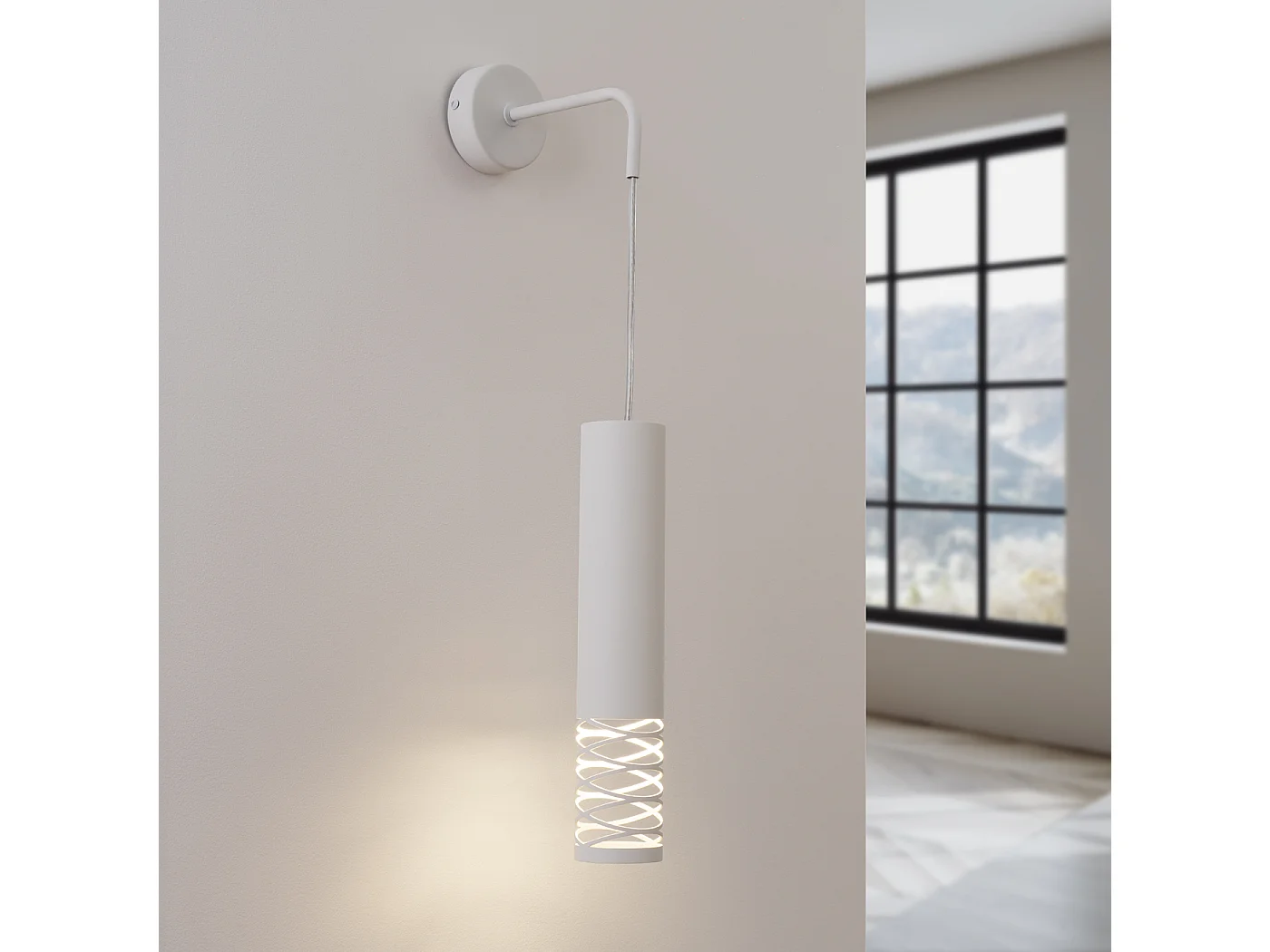 Applique Lami Moderne En Acier - 1 Sources Lumineuses - L.8 X H.10 Cm - Blanc