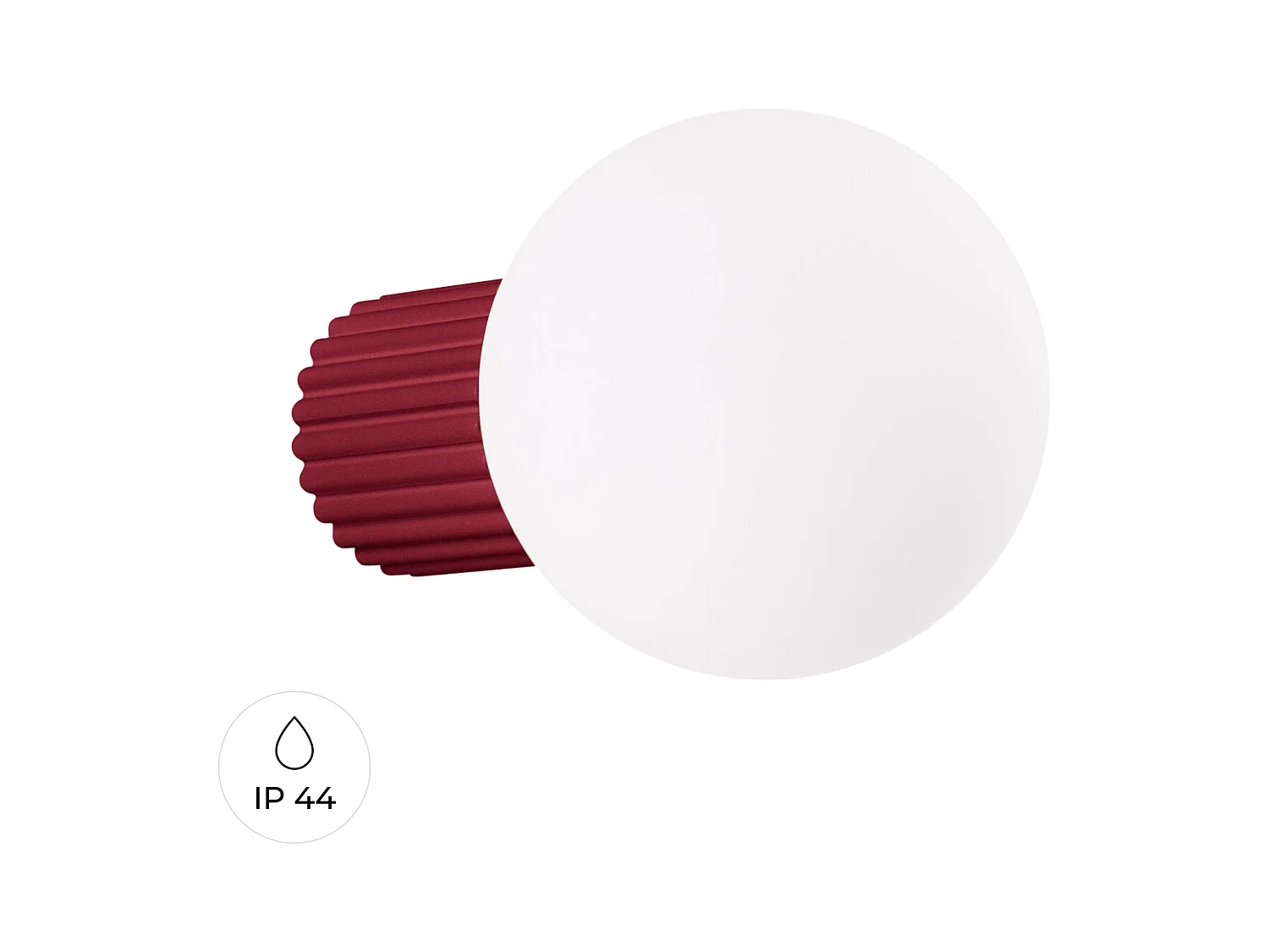 Applique Halo Moderne En Aluminium/Verre - 1 Sources Lumineuses - L.12 X H.12 Cm - Bourgogne