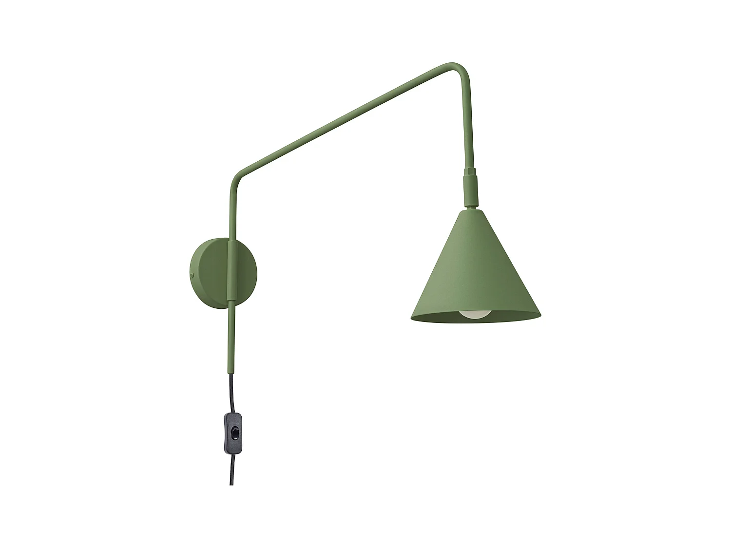 Applique Nox Moderne En Acier - 1 Sources Lumineuses - L.14 X H.30 Cm - Vert Olive