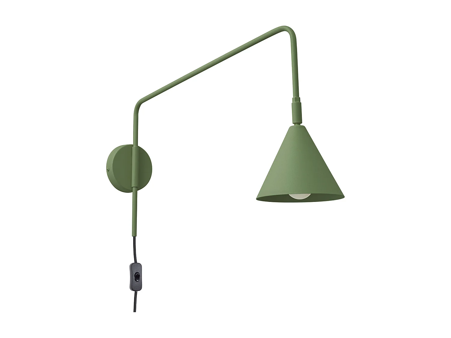 Applique Nox Moderne En Acier - 1 Sources Lumineuses - L.14 X H.30 Cm - Vert Olive