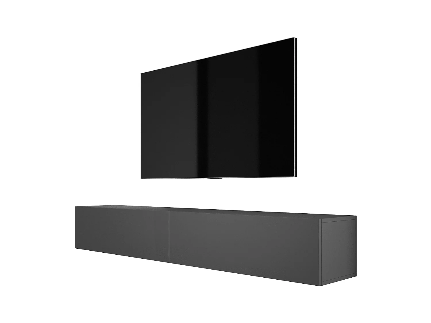 Meuble TV Suspendu, (2 x 100) x 34 x 32 cm, Anthracite