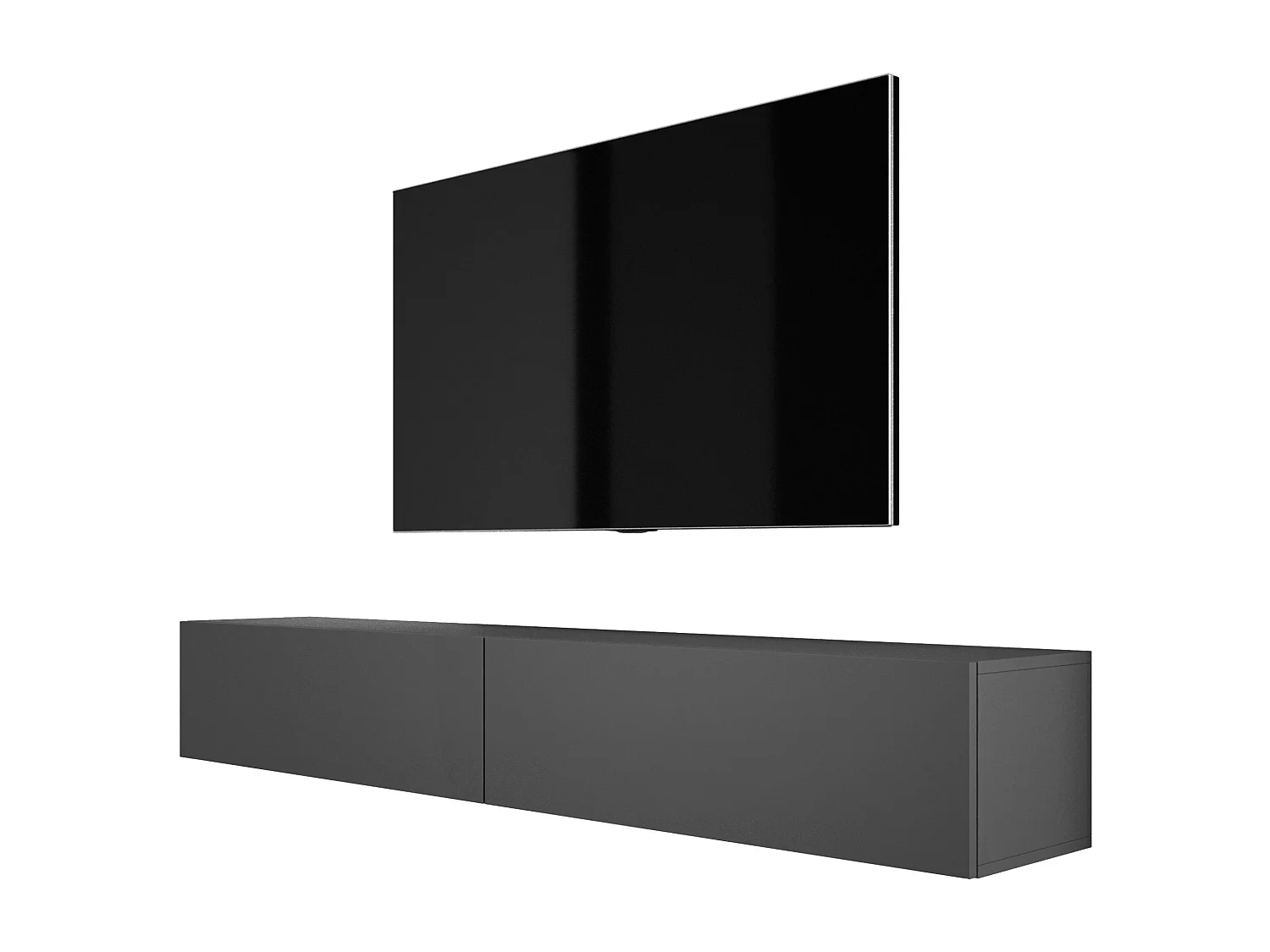 Meuble TV Suspendu, (2 x 100) x 34 x 32 cm, Anthracite