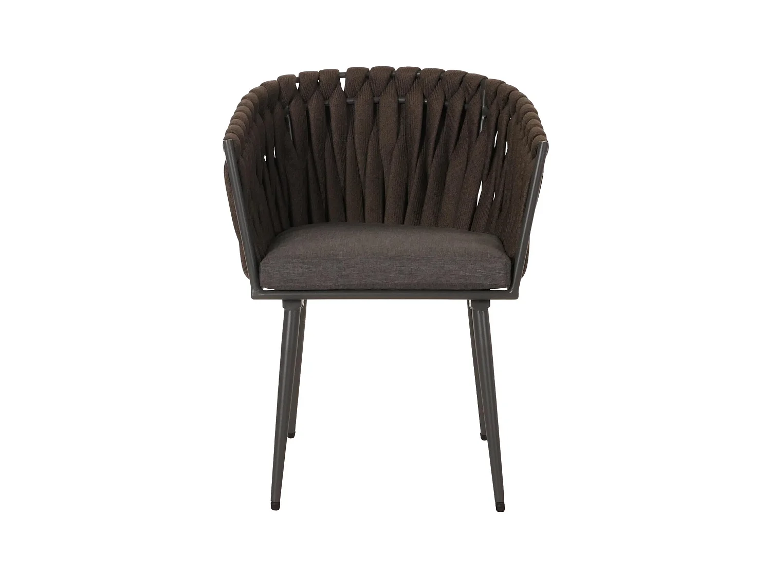 Chaise de jardin MCW-N38 (lot de 2),  brun Coussin gris foncé