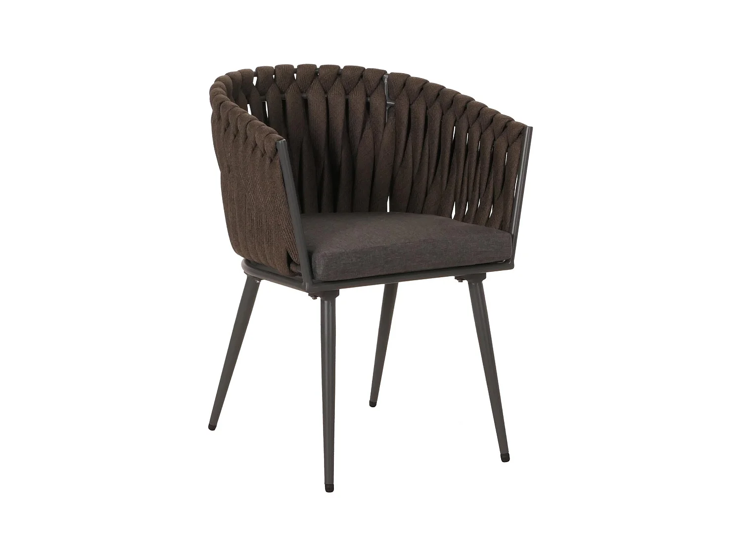Chaise de jardin MCW-N38 (lot de 2),  brun Coussin gris foncé