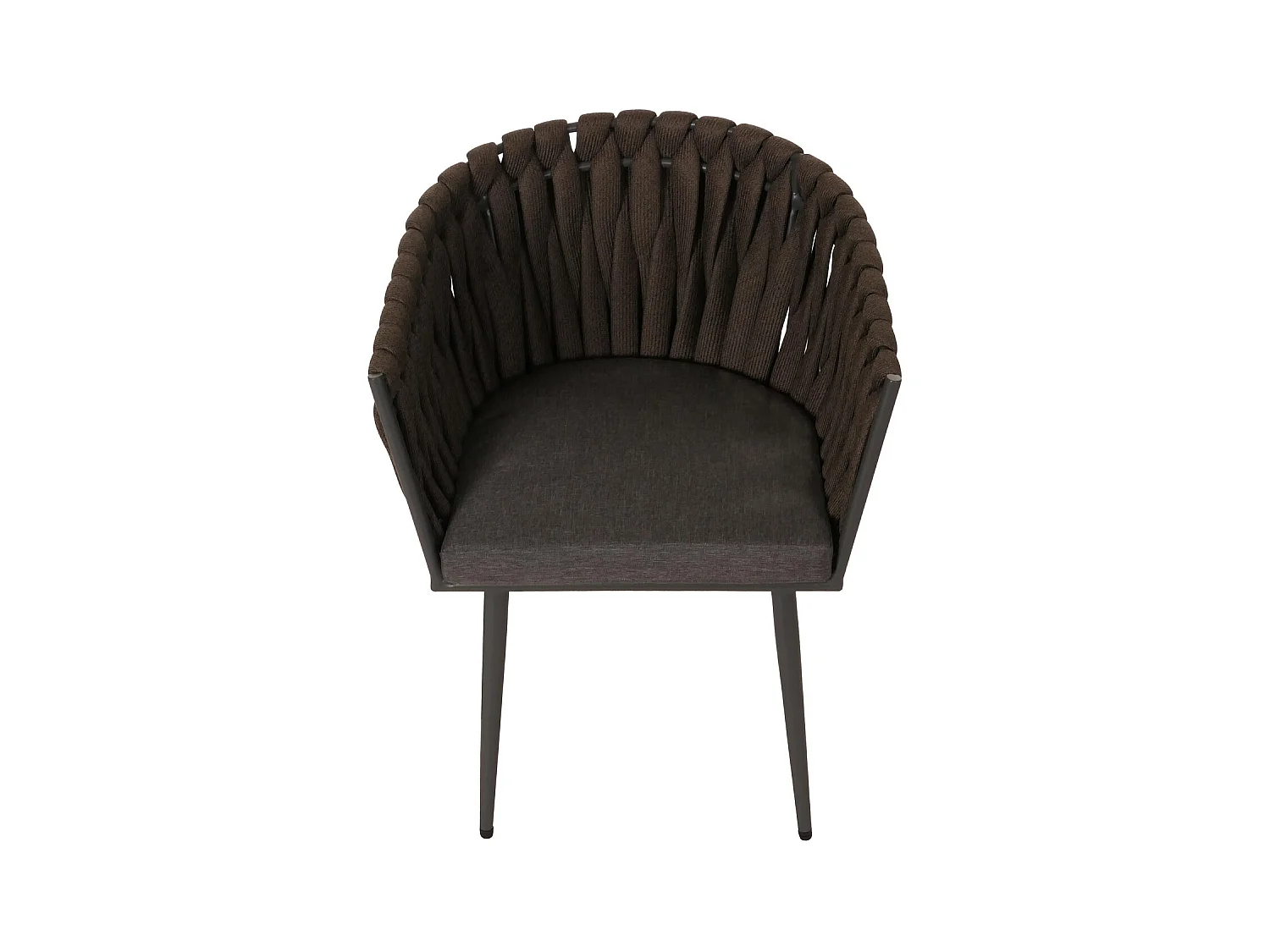 Chaise de jardin MCW-N38 (lot de 2),  brun Coussin gris foncé