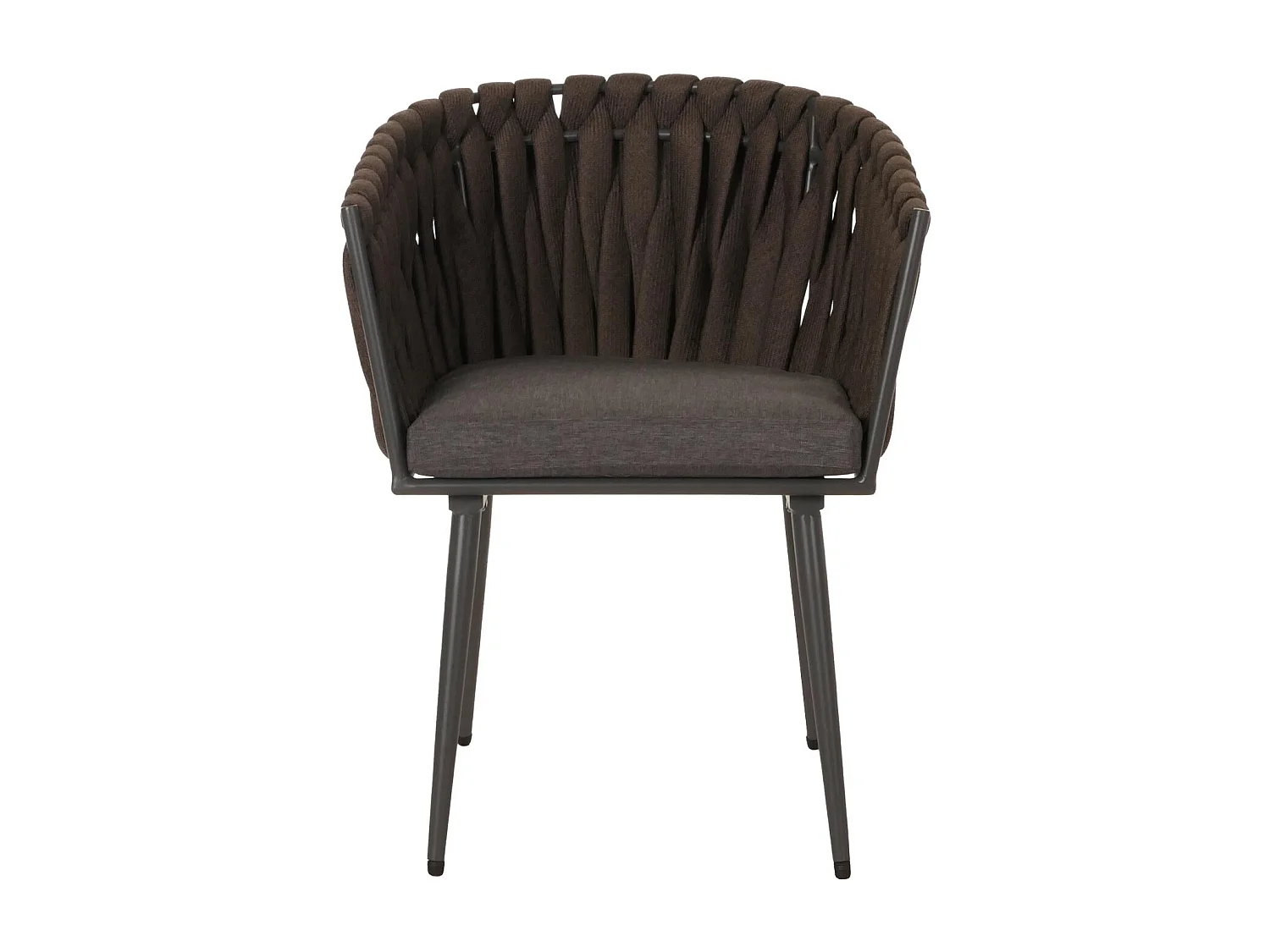 Gartenstuhl MCW-N38 (2er-Set), Braun Kissen dunkelgrau