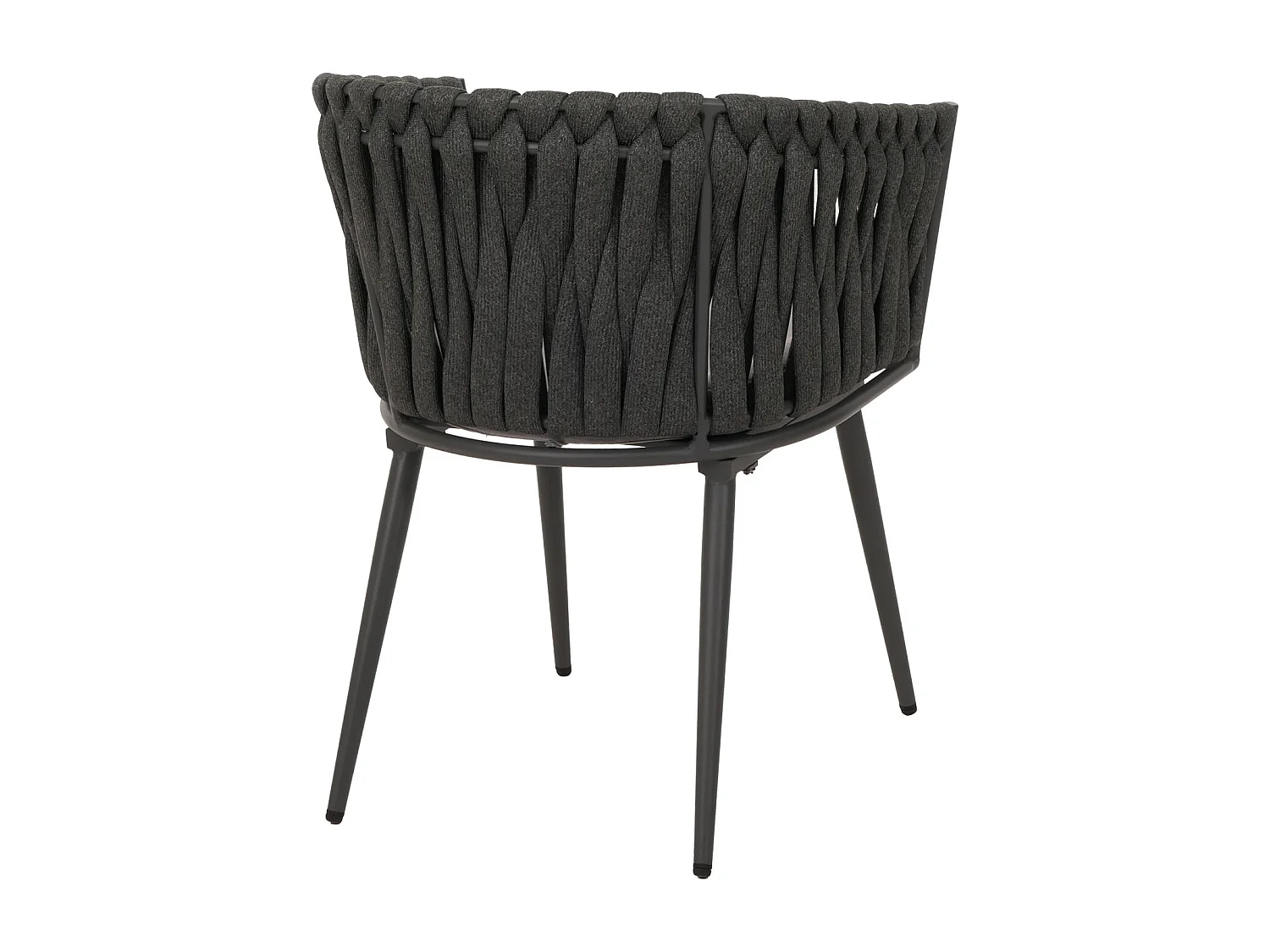 Gartenstuhl MCW-N38 (2er-Set), Anthrazit Kissen hellgrau