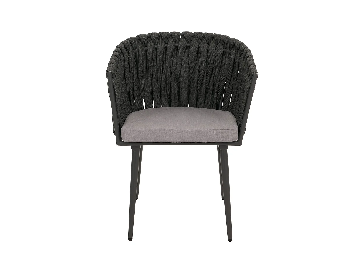 Chaise de jardin MCW-N38 (lot de 2),  anthracite Coussin gris clair