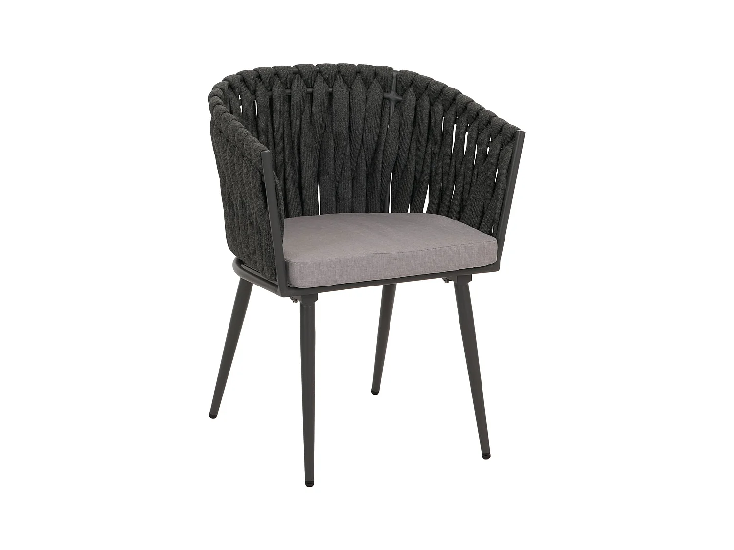 Chaise de jardin MCW-N38 (lot de 2),  anthracite Coussin gris clair