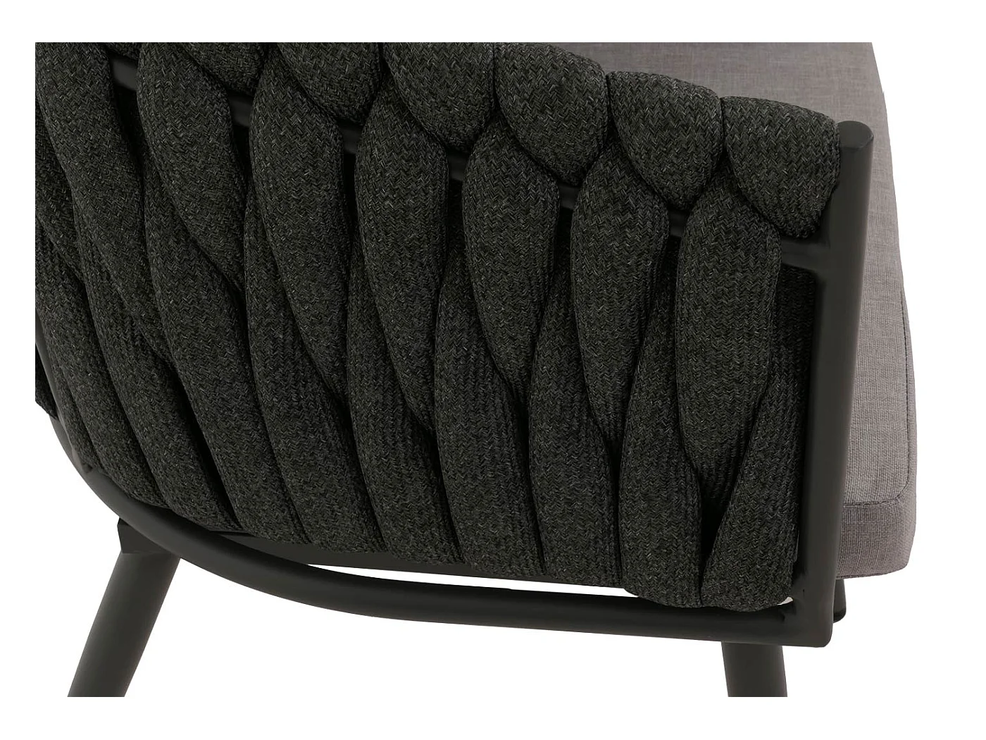 Chaise de jardin MCW-N38 (lot de 2),  anthracite Coussin gris clair
