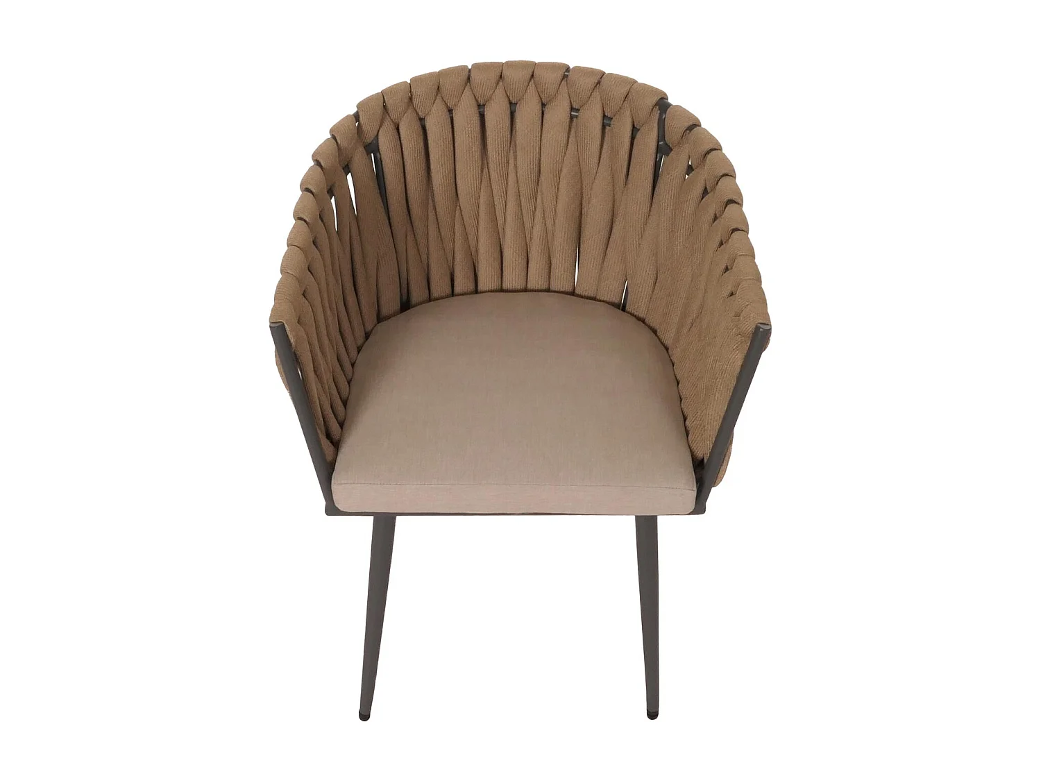 Chaise de jardin MCW-N38 (lot de 2),  beige Coussin marron clair