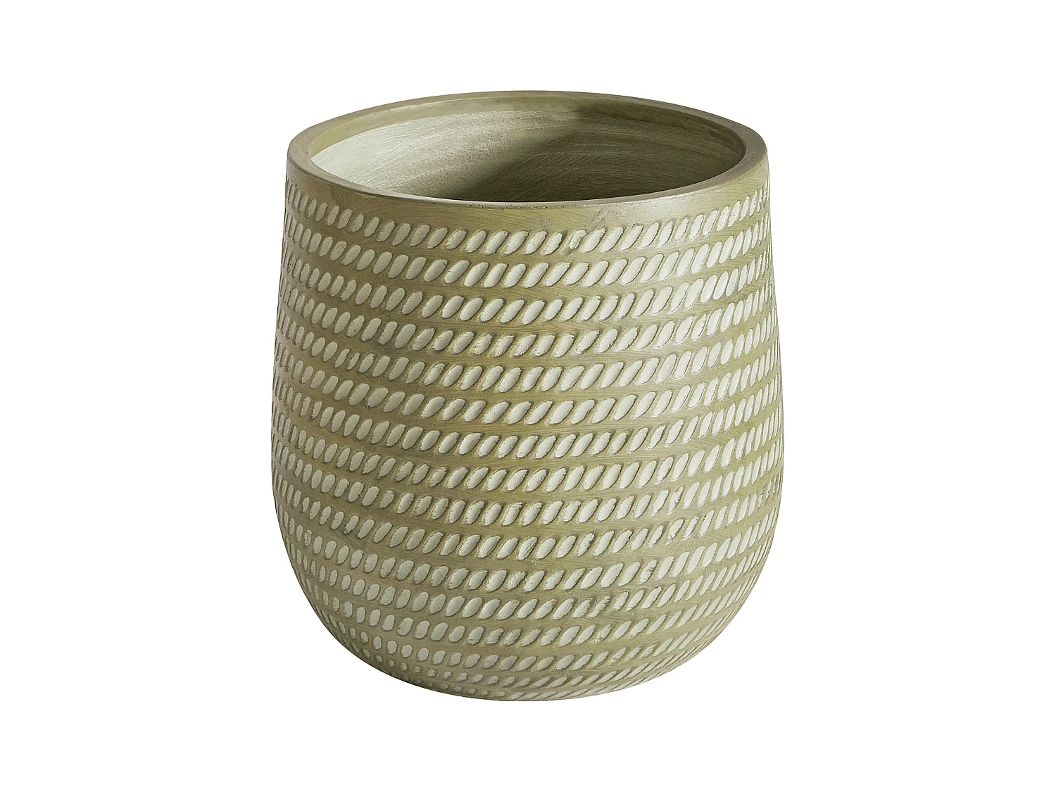 Vaso per piante LIVADIA Pietra 39 cm Verde oliva