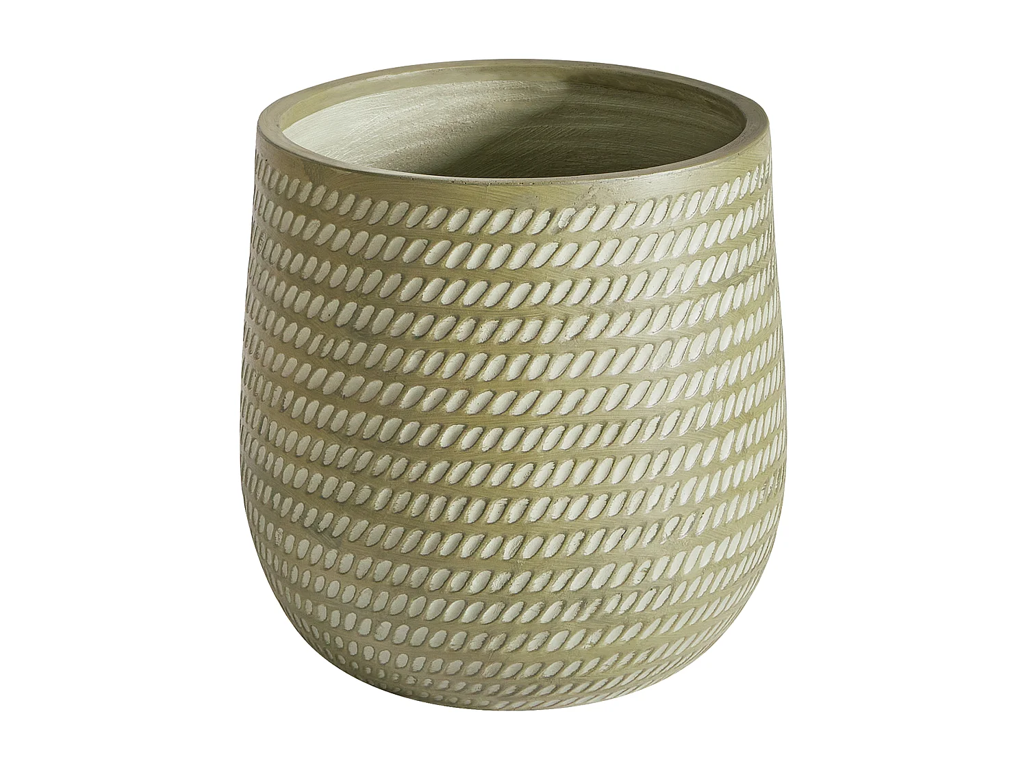 Cache-pot LIVADIA Pierre 39 cm Vert olive