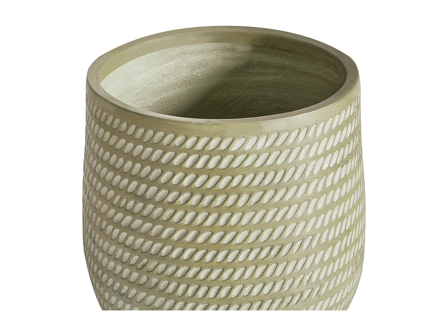 Cache-pot LIVADIA Pierre 39 cm Vert olive