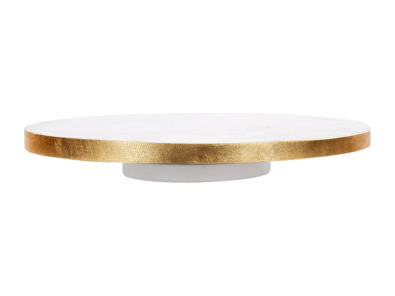 Drehbare Tortenplatte aus Marmor Edelstahl gold / weiß ⌀ 30 cm rund Astros