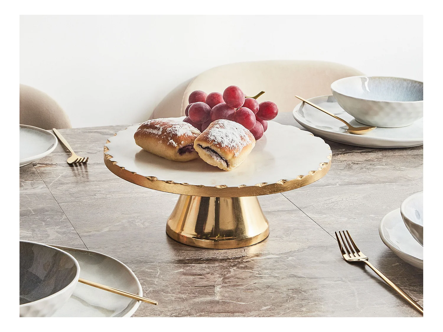 Support à gâteaux GREWENA Pierre Marbre blanc