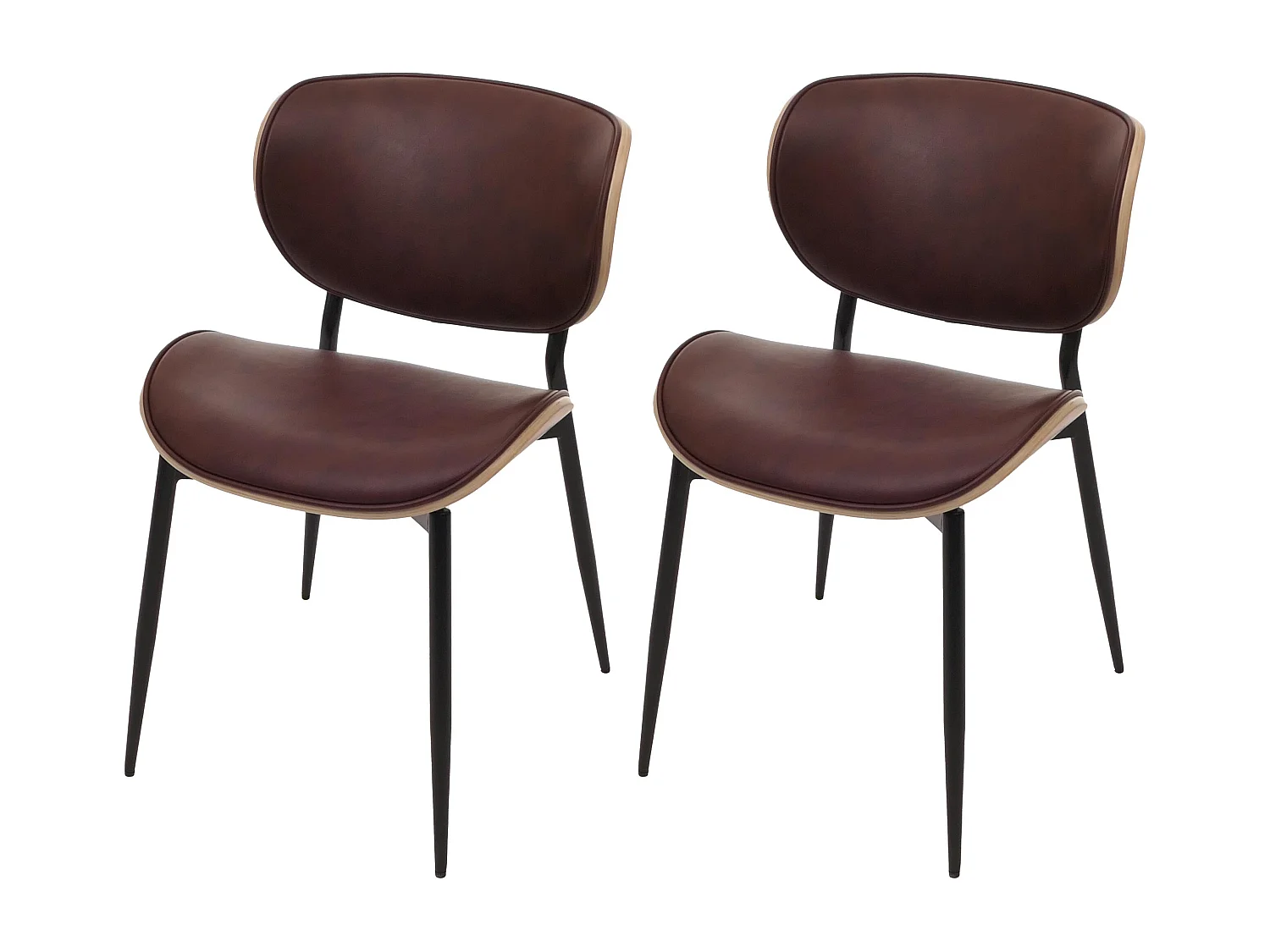 Chaise de salle à manger MCW-O45 (lot de 2),  naturel, marron vintage