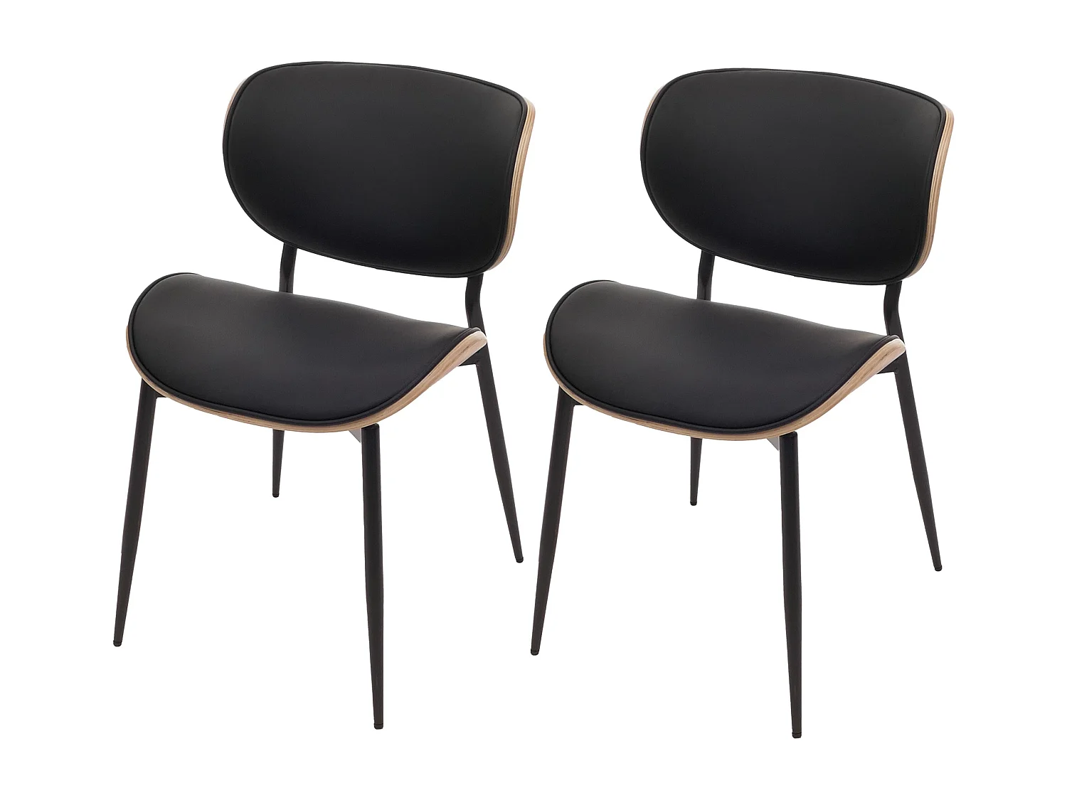 Chaise de salle à manger MCW-O45 (lot de 2),  naturel, noir