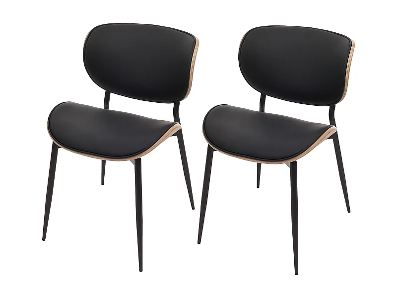 Chaise de salle à manger MCW-O45 (lot de 2),  naturel, noir
