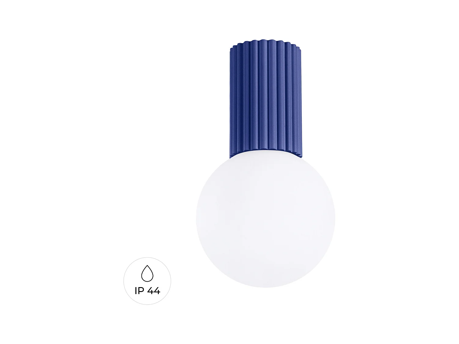 Plafonnier Halo Moderne En Aluminium/Verre - 1 Sources Lumineuses - L.12 X H.21 Cm - Outremer