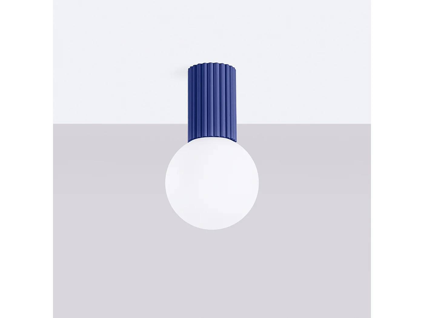 Lampa Sufitowa Nowoczesny Halo, Aluminium/Szkło - 1 Źródło - L.12 X H.21 Cm - Ultramaryna