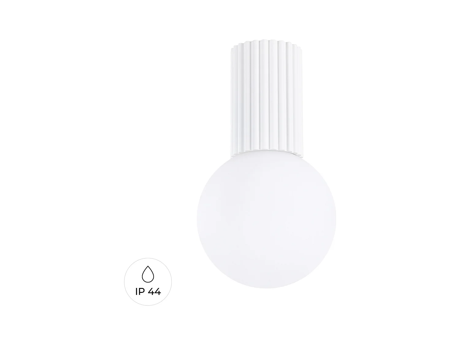 Plafonnier Halo Moderne En Aluminium/Verre - 1 Sources Lumineuses - L.12 X H.21 Cm - Blanc