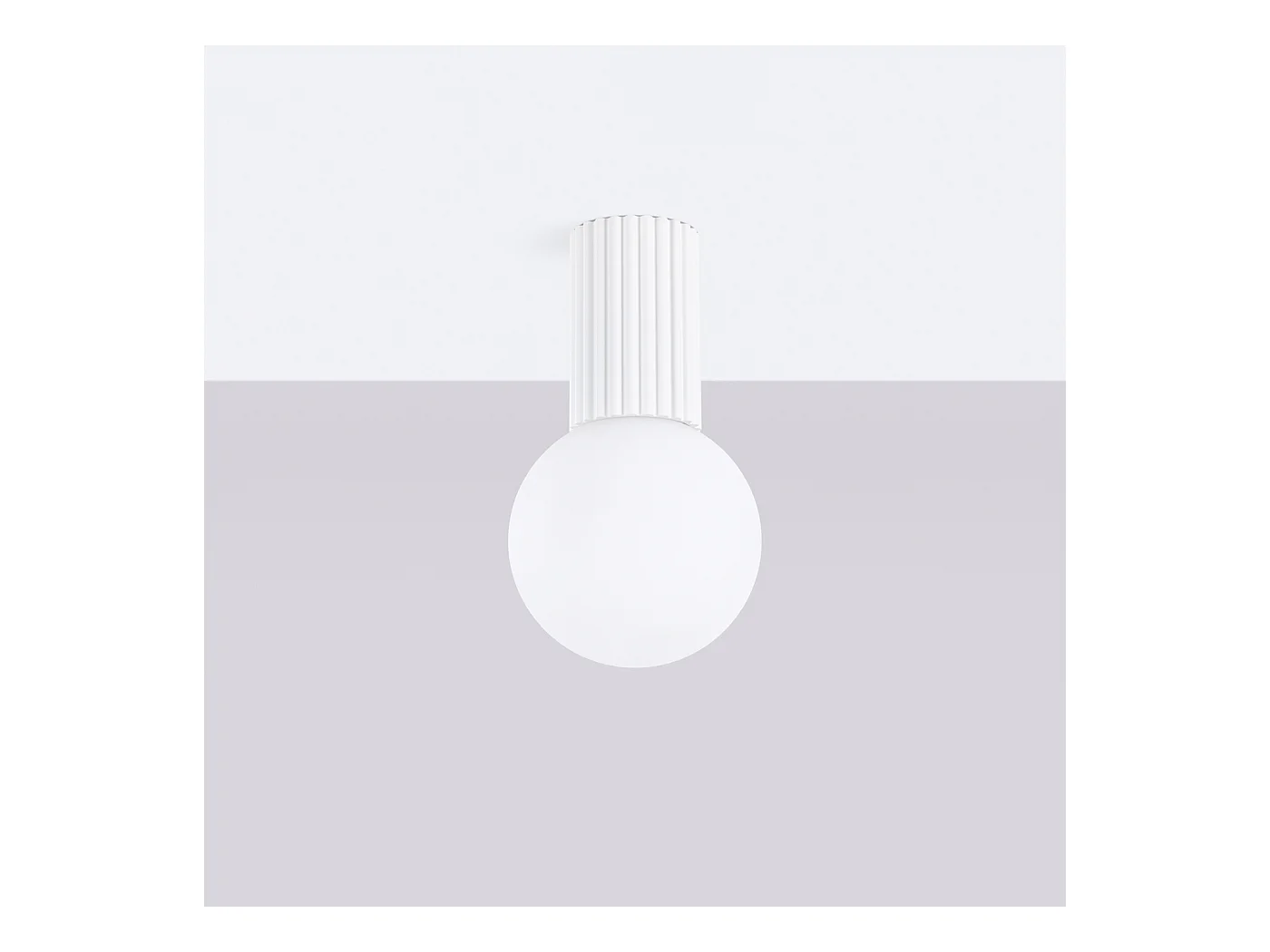 Plafonnier Halo Moderne En Aluminium/Verre - 1 Sources Lumineuses - L.12 X H.21 Cm - Blanc
