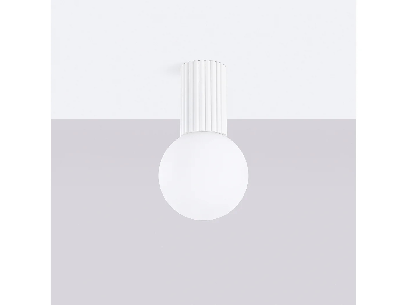 Plafonnier Halo Moderne En Aluminium/Verre - 1 Sources Lumineuses - L.12 X H.21 Cm - Blanc