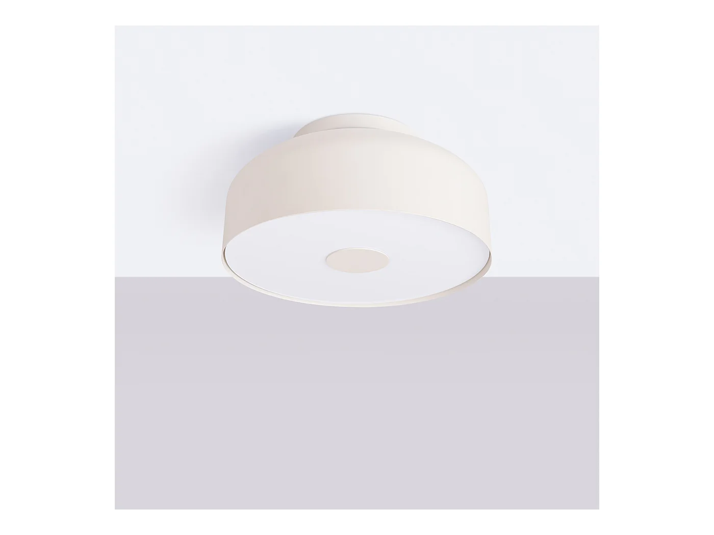 Plafonnier Omiq Moderne En Acier/Pvc - 4 Sources Lumineuses - L.30 X H.15 Cm - Beige