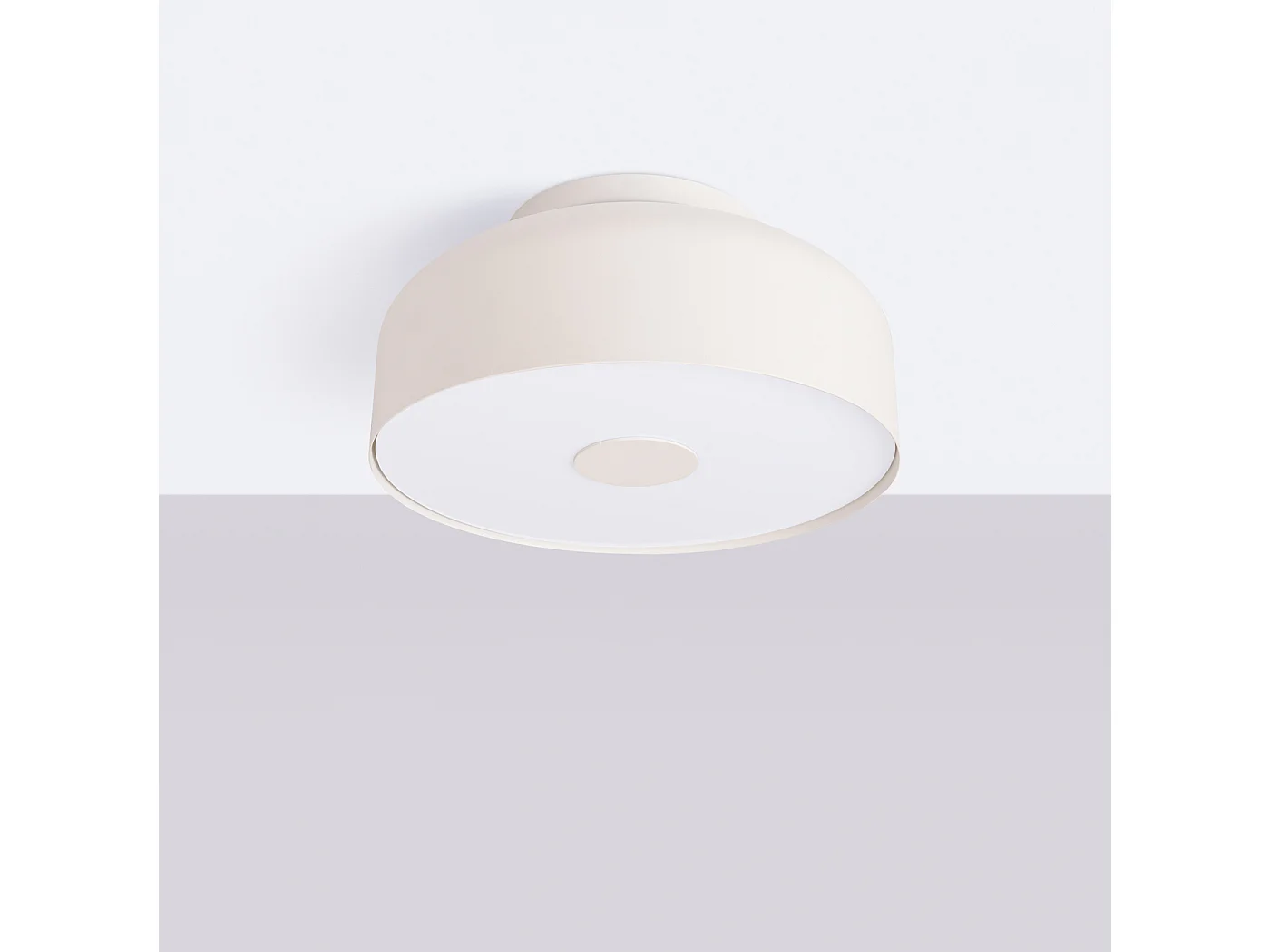 Plafonnier Omiq Moderne En Acier/Pvc - 4 Sources Lumineuses - L.30 X H.15 Cm - Beige