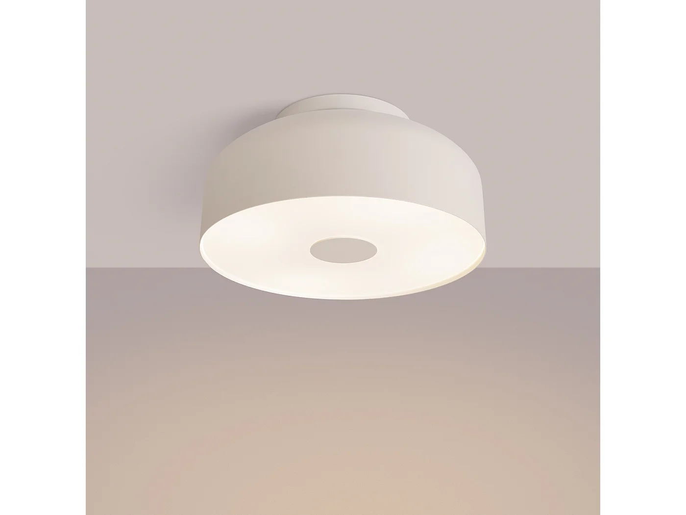 Plafonnier Omiq Moderne En Acier/Pvc - 4 Sources Lumineuses - L.30 X H.15 Cm - Beige
