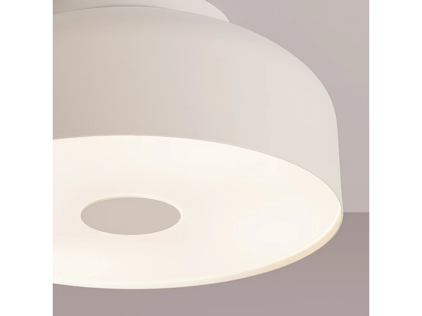 Plafonnier Omiq Moderne En Acier/Pvc - 4 Sources Lumineuses - L.30 X H.15 Cm - Beige