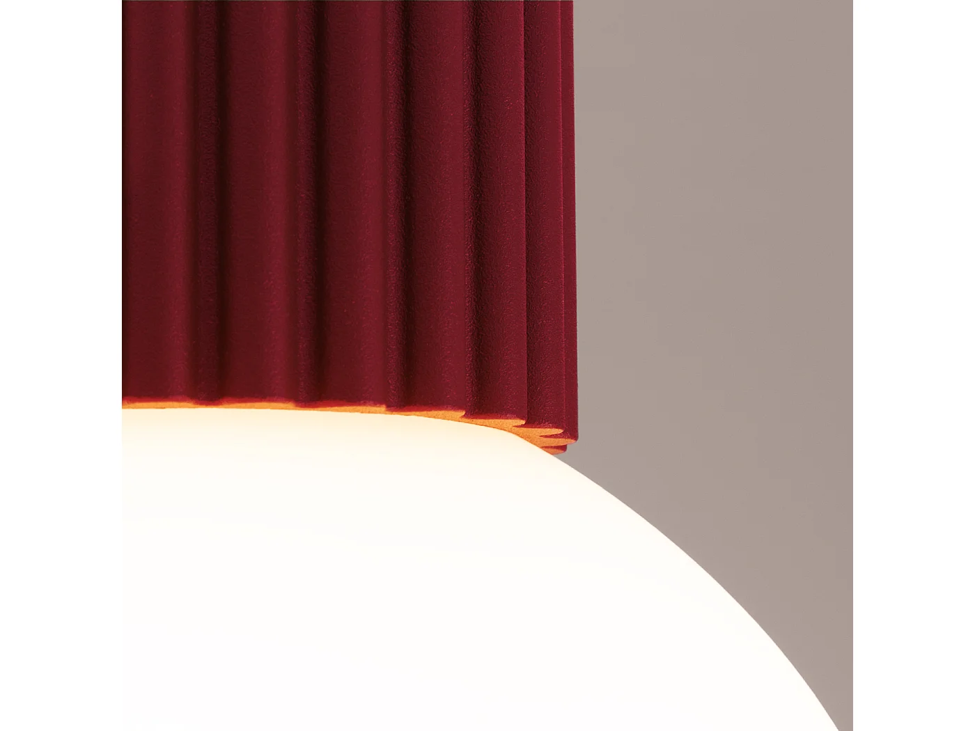 Luminária De Teto Halo Moderno, Alumínio/Vidro - 1 Lichtbronnen - L.12 X H.21 Cm - Borgonha