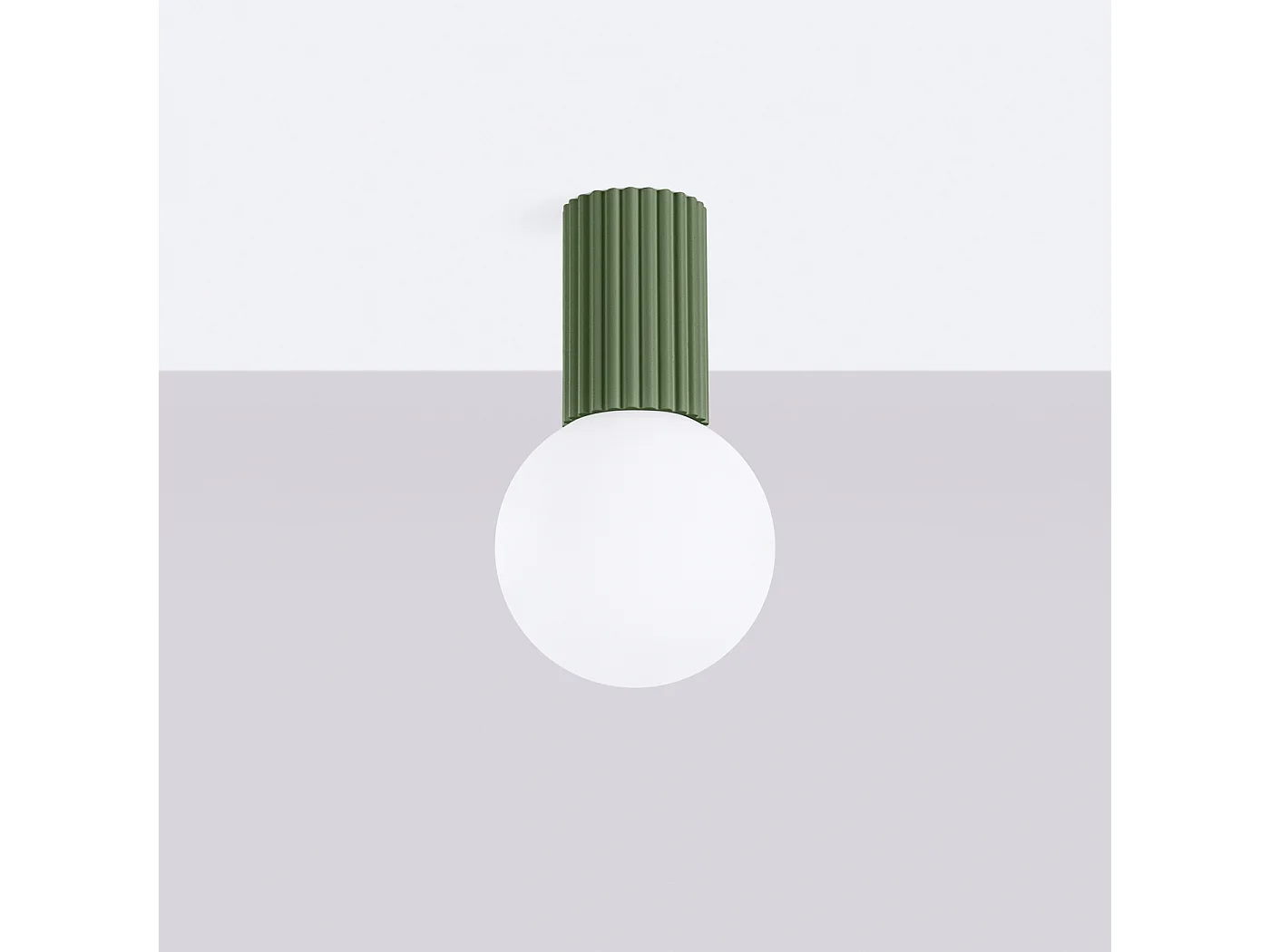 Deckenleuchte Halo Modern Aus  Aluminium/Glas - 1 Lichtquellen - L.12 X H. Cm - Olivgrün