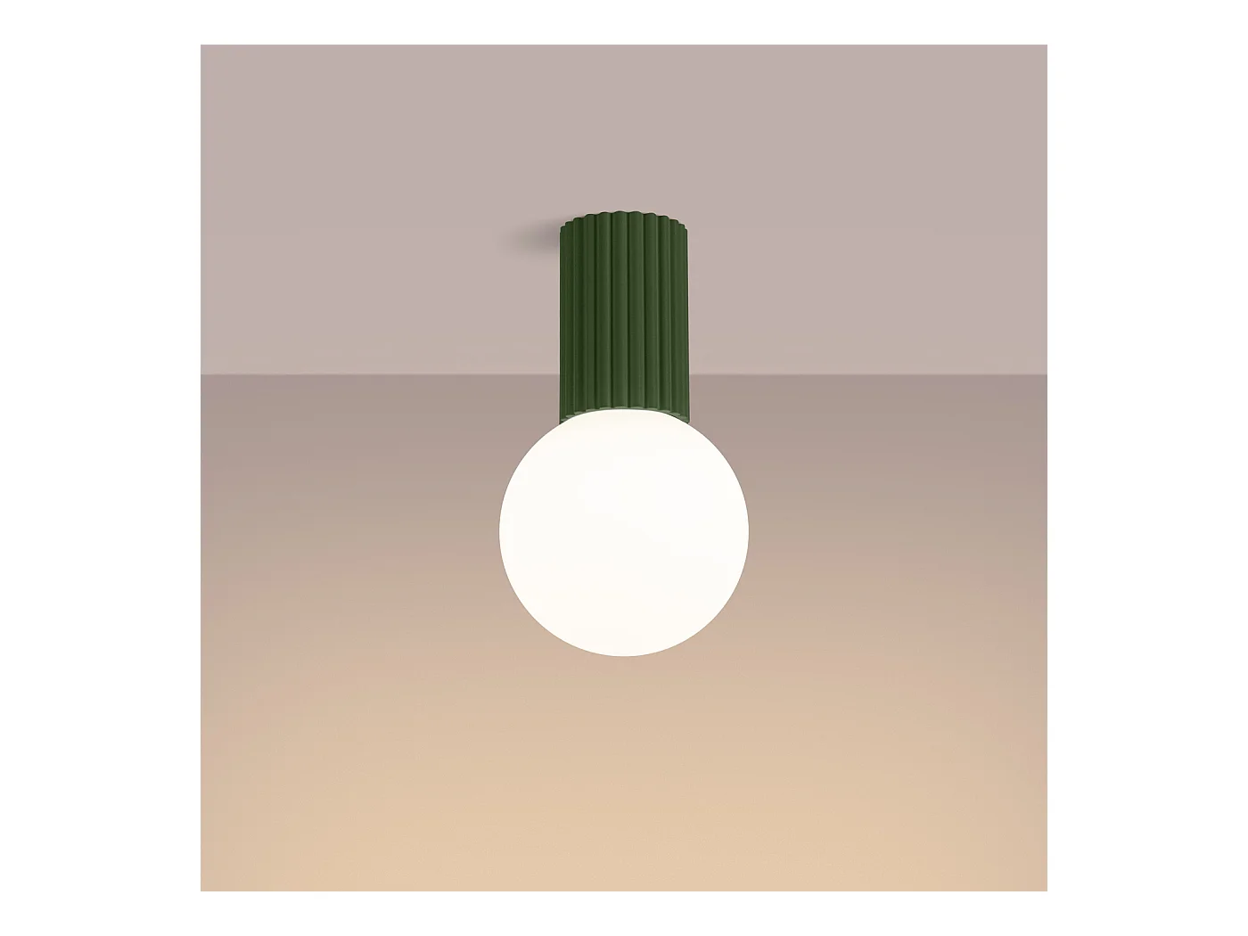 Deckenleuchte Halo Modern Aus  Aluminium/Glas - 1 Lichtquellen - L.12 X H. Cm - Olivgrün