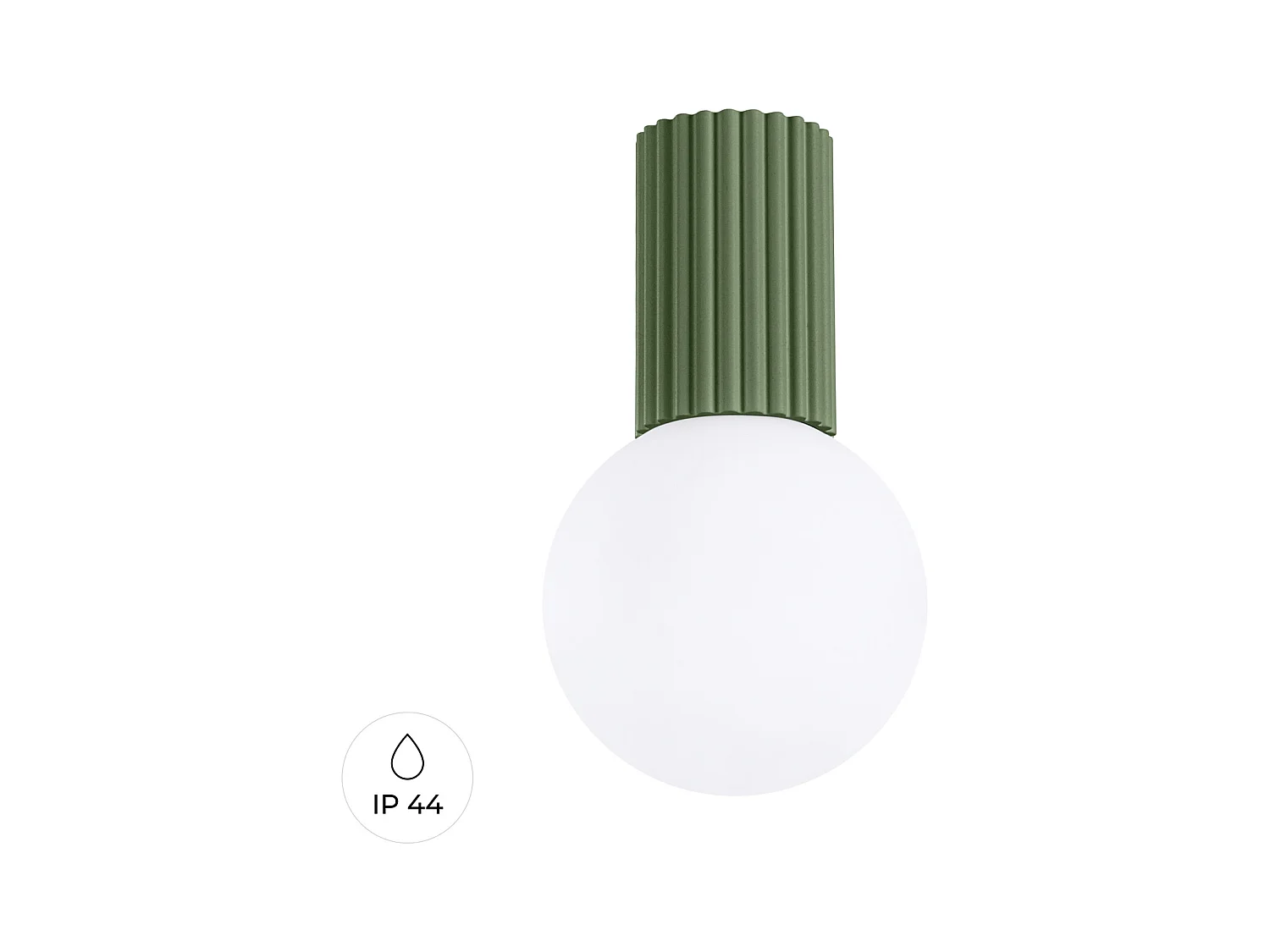 Plafonnier Halo Moderne En Aluminium/Verre - 1 Sources Lumineuses - L.12 X H.21 Cm - Vert Olive