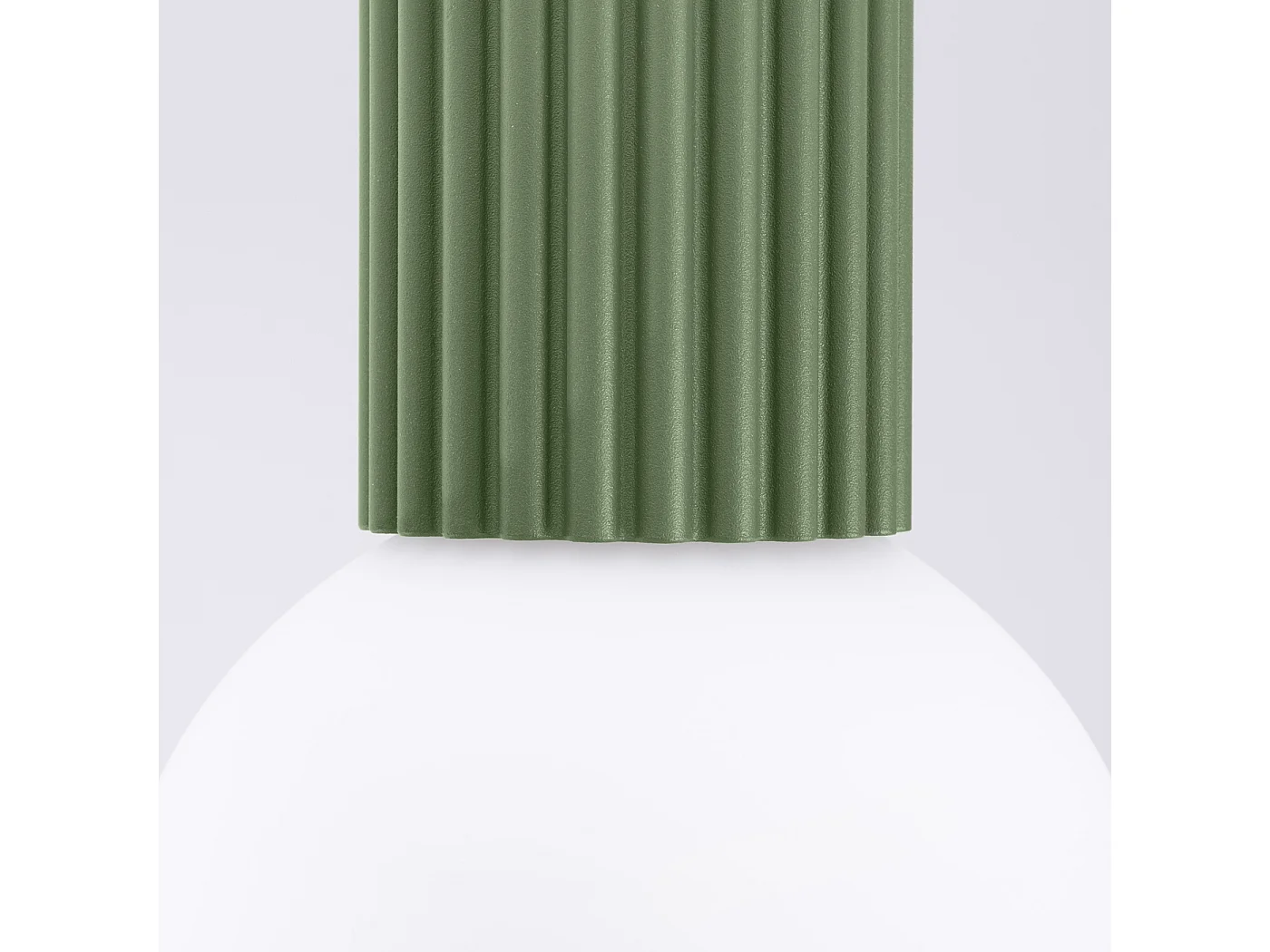 Plafonnier Halo Moderne En Aluminium/Verre - 1 Sources Lumineuses - L.12 X H.21 Cm - Vert Olive