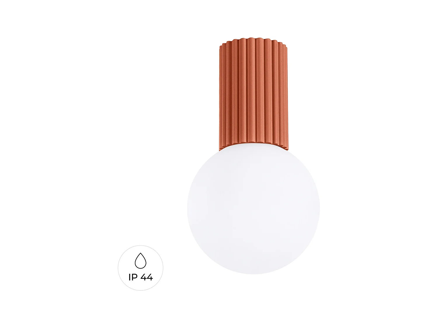 Plafonnier Halo Moderne En Aluminium/Verre - 1 Sources Lumineuses - L.12 X H.21 Cm - Ocre Rouge