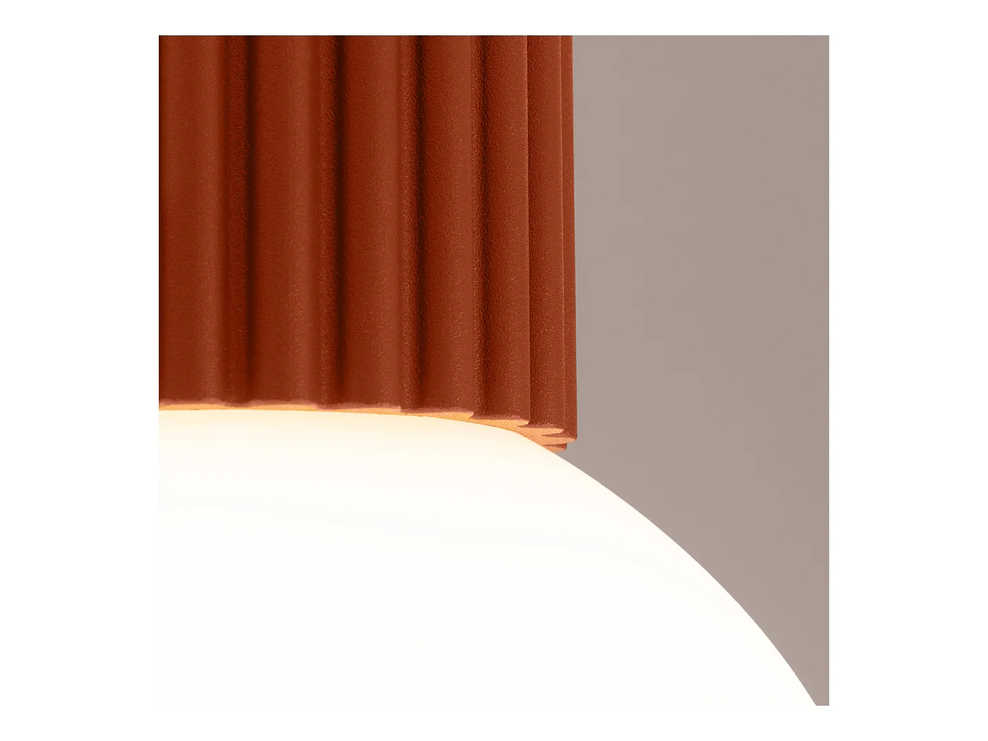 Plafonnier Halo Moderne En Aluminium/Verre - 1 Sources Lumineuses - L.12 X H.21 Cm - Ocre Rouge