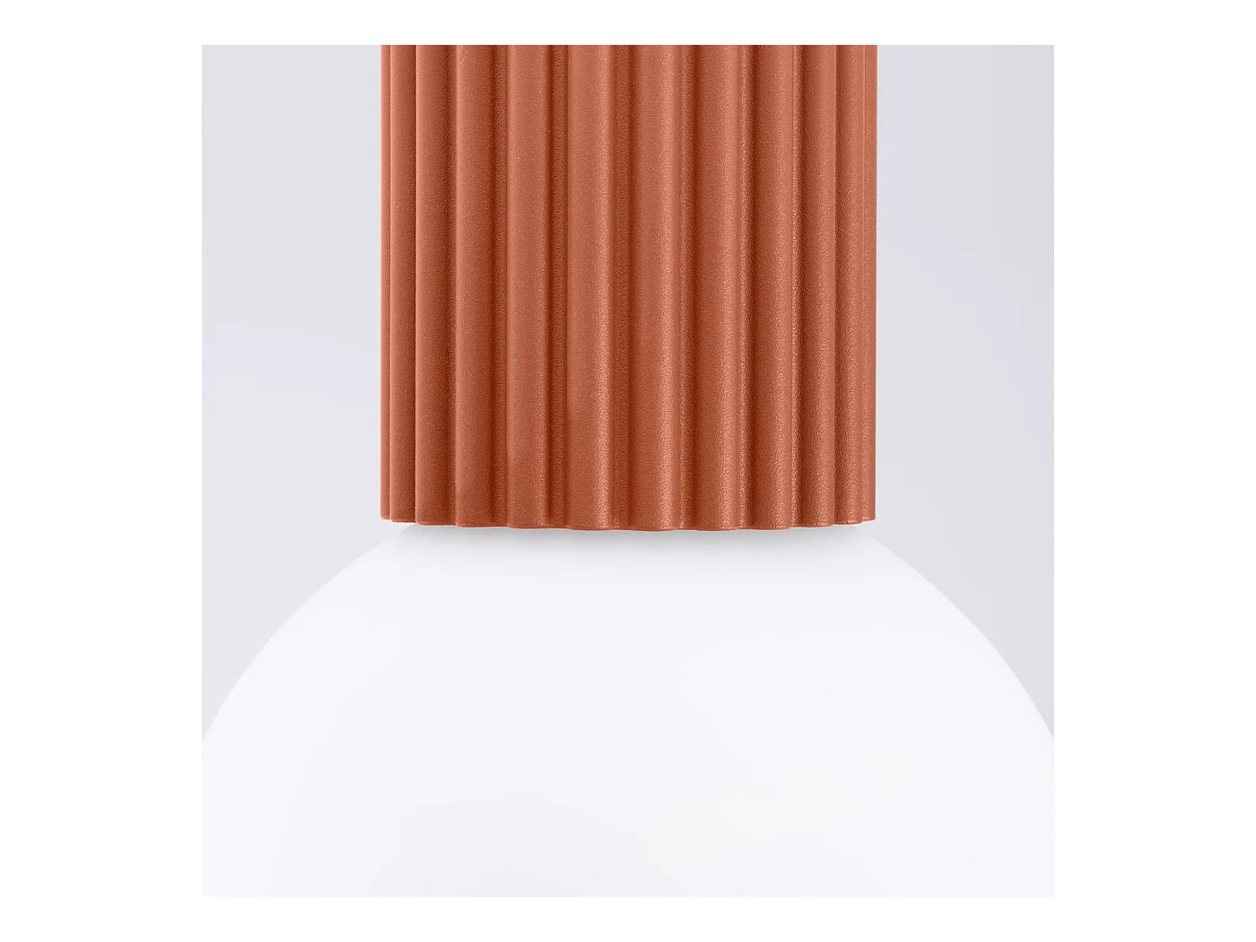 Plafonnier Halo Moderne En Aluminium/Verre - 1 Sources Lumineuses - L.12 X H.21 Cm - Ocre Rouge