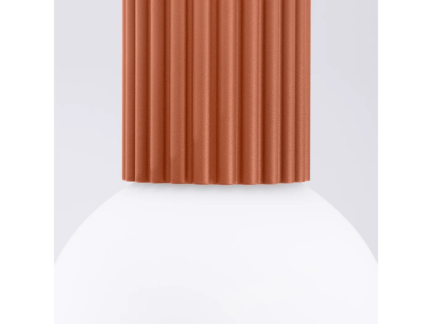 Plafonnier Halo Moderne En Aluminium/Verre - 1 Sources Lumineuses - L.12 X H.21 Cm - Ocre Rouge