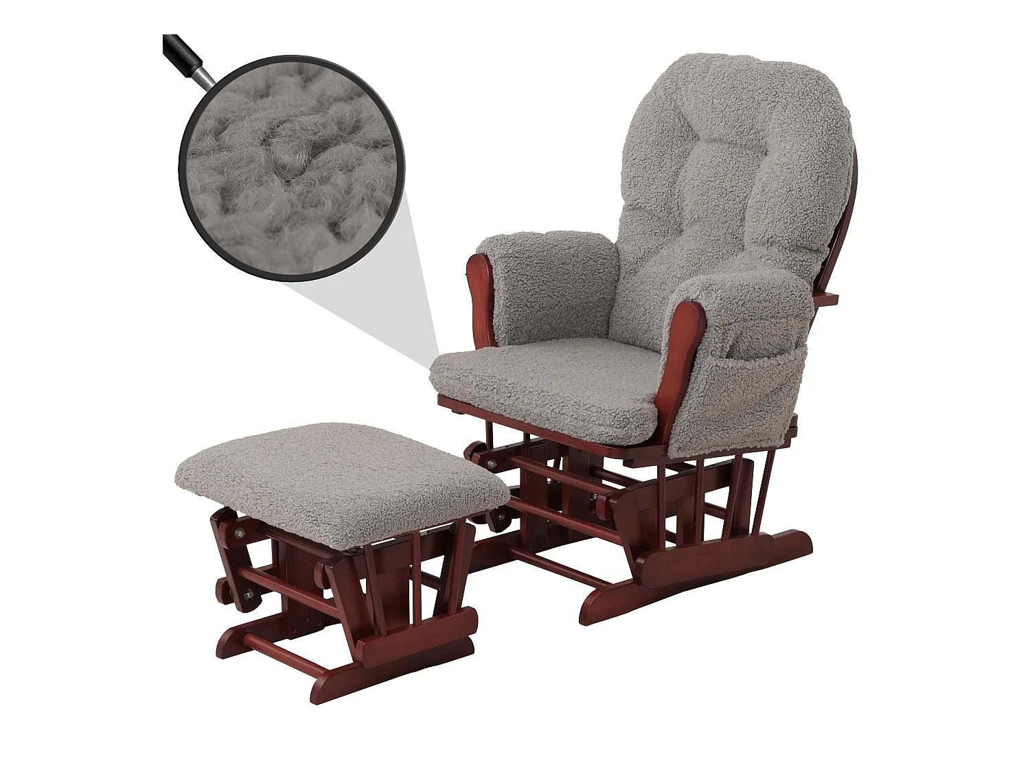 Fauteuil de relaxation MCW-C76,  gris Bâti foncé