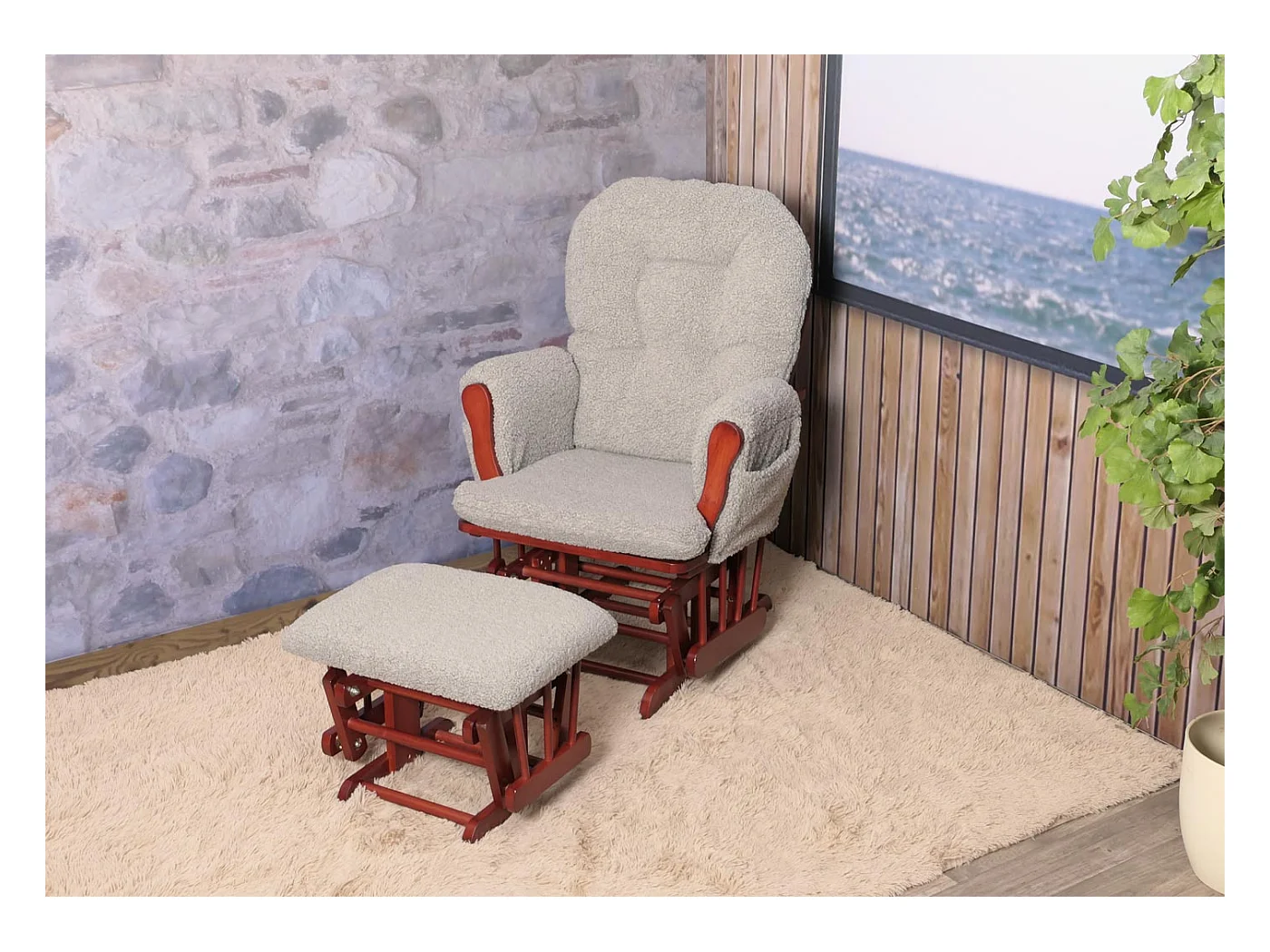 Fauteuil de relaxation MCW-C76,  gris Bâti foncé