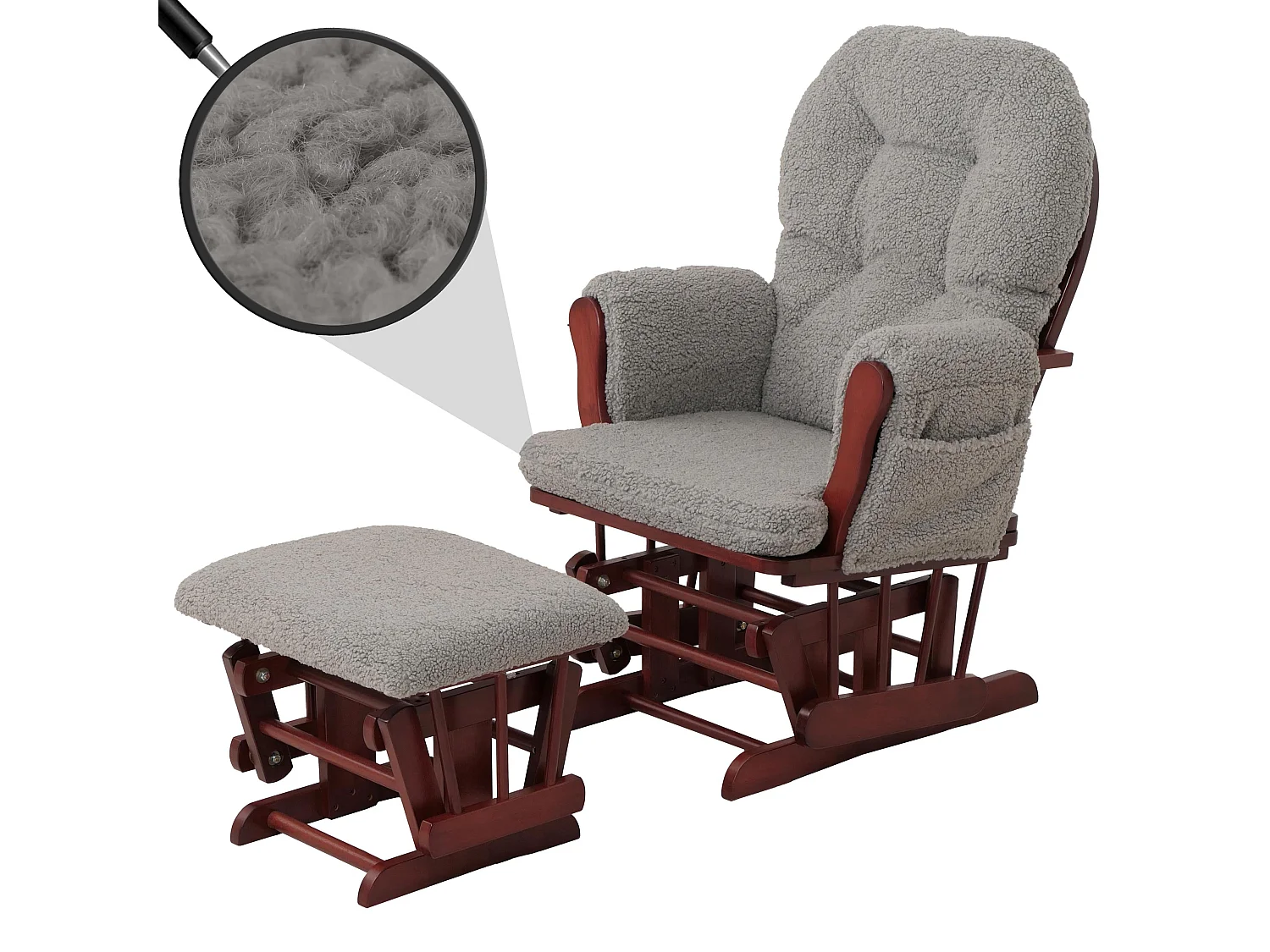 Fauteuil de relaxation MCW-C76,  gris Bâti foncé