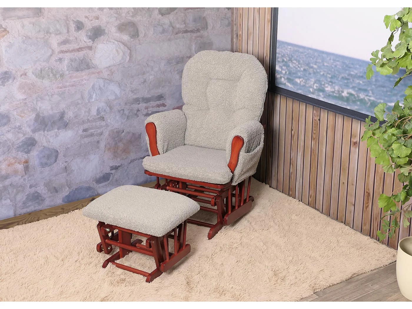 Fauteuil de relaxation MCW-C76,  gris Bâti foncé