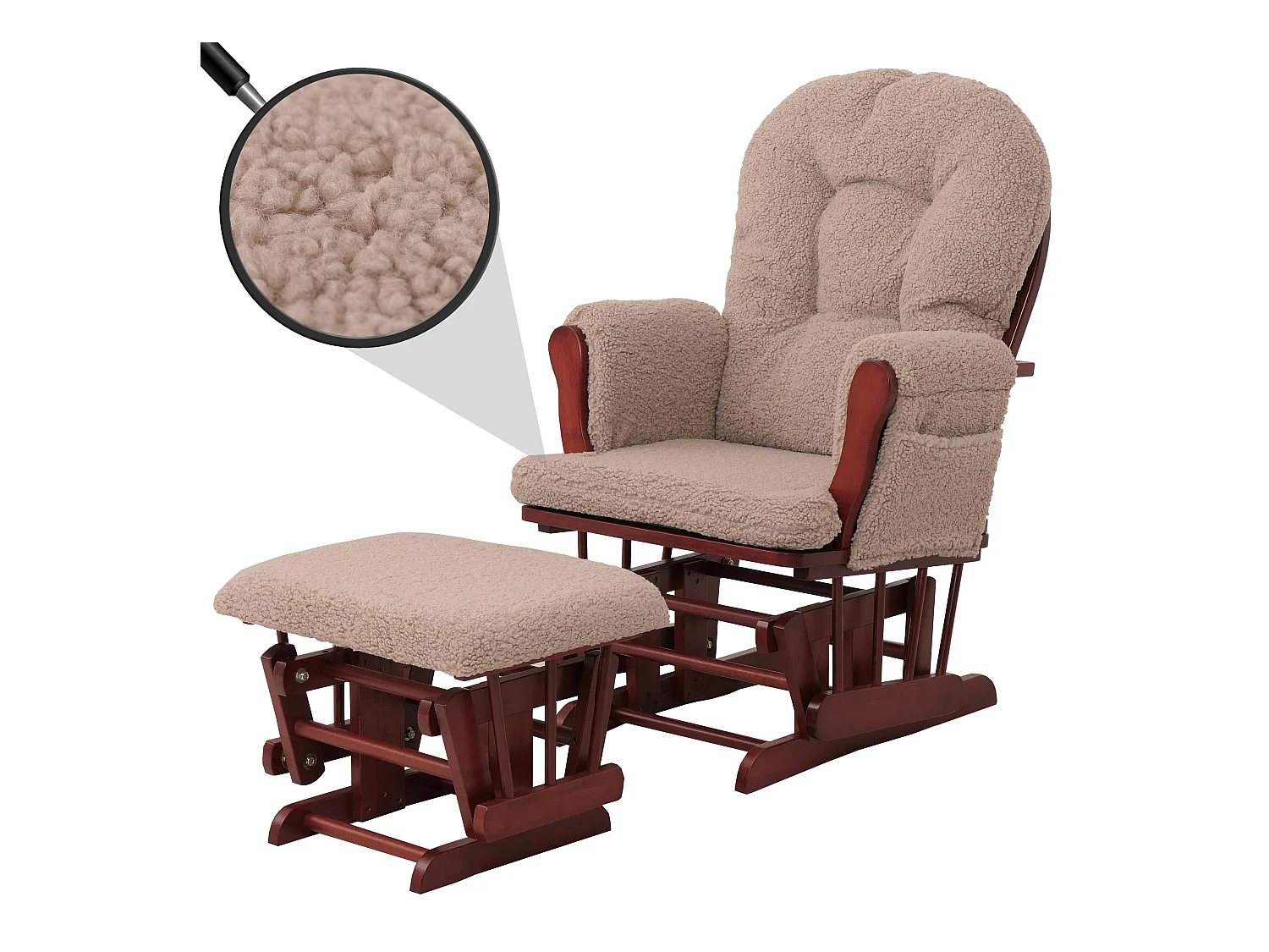 Fauteuil de relaxation MCW-C76,  brun Bâti foncé